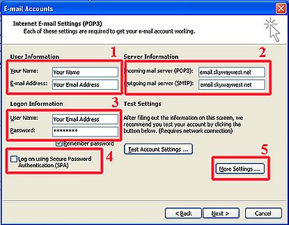 Outlook Mail setup - Step 1